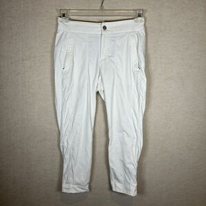 Athleta Cargo Jogger Pants Womens Size 2 White Utility Athleisure Minimalist